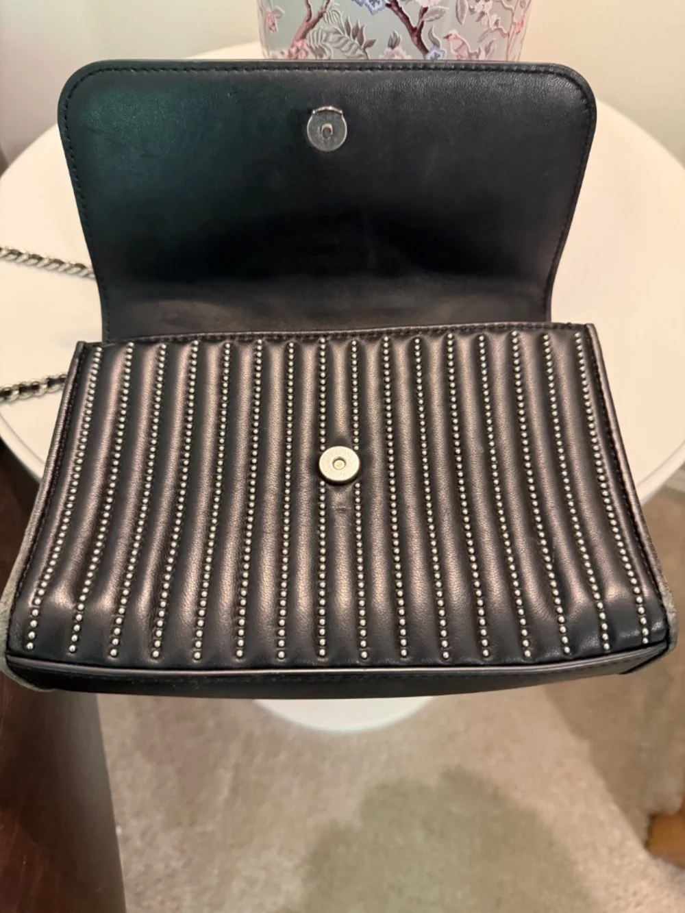 Tory Burch Black Fleming Studded Convertible Shoulder Bag